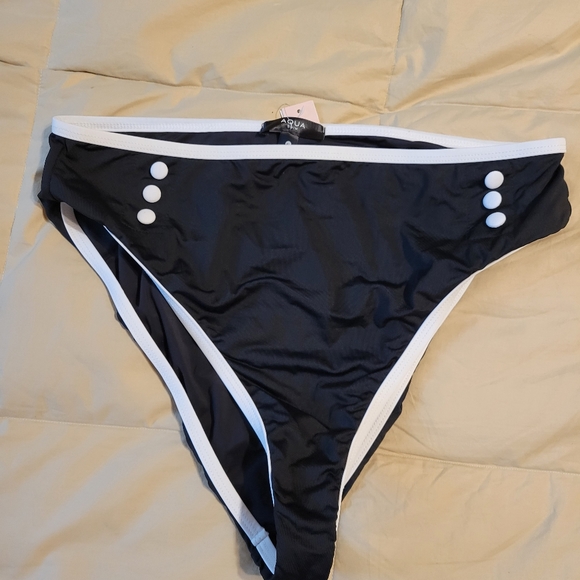 AQUA women's black bathingsuit bottom size: XL - Picture 3 of 15